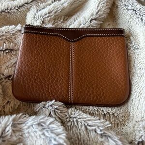 VINTAGE DOONEY & BOURKE Two-Tone British Tan Keychain Zip Pouch Bag Charm